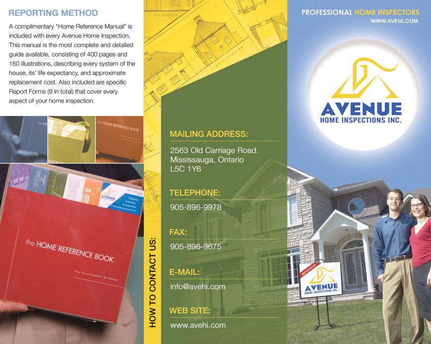 Avenue home inspections brochure front